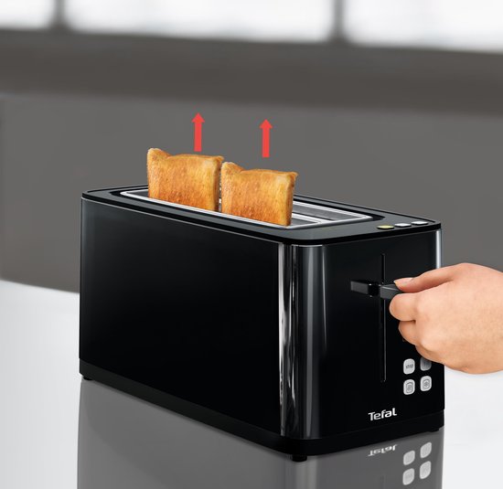 Tefal Smart & Light TL6408 - Grille-pain XL - 4 tranches de pain - Écran numérique - 7 niveaux de brunissage - Bac à miettes amovible