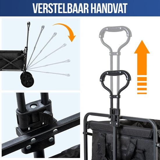 Wagon pliable - Avalo - 72x47x47 cm - 65L - Roues 360º - noir