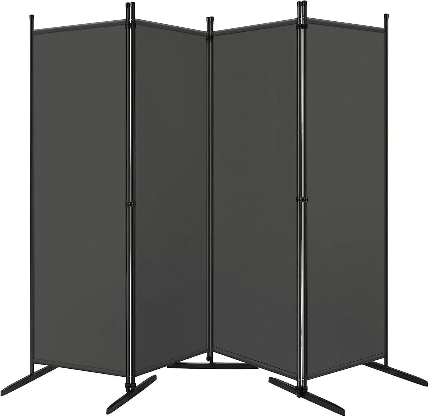 Woltu Paravent Séparation de pièces et écran d'intimité 4 pièces Gris foncé - 223 x 177 cm - Cloison pliante pour l'intérieur et l'extérieur