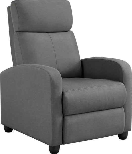 Fauteuil de détente Yaheetech – Gris – 87 x 61,5 x 99 cm – Fauteuil inclinable avec repose-pieds
