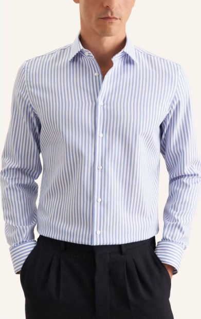 Seidensticker New Kent Business Shirt - Bleu moyen - Taille 42 - Coupe régulière - 100% coton