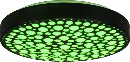 Reality - Plafonnier LED - Éclairage de plafond - 22 W - Couleur réglable - RGB - Télécommande - Intensité variable - Rond - Noir - Plastique