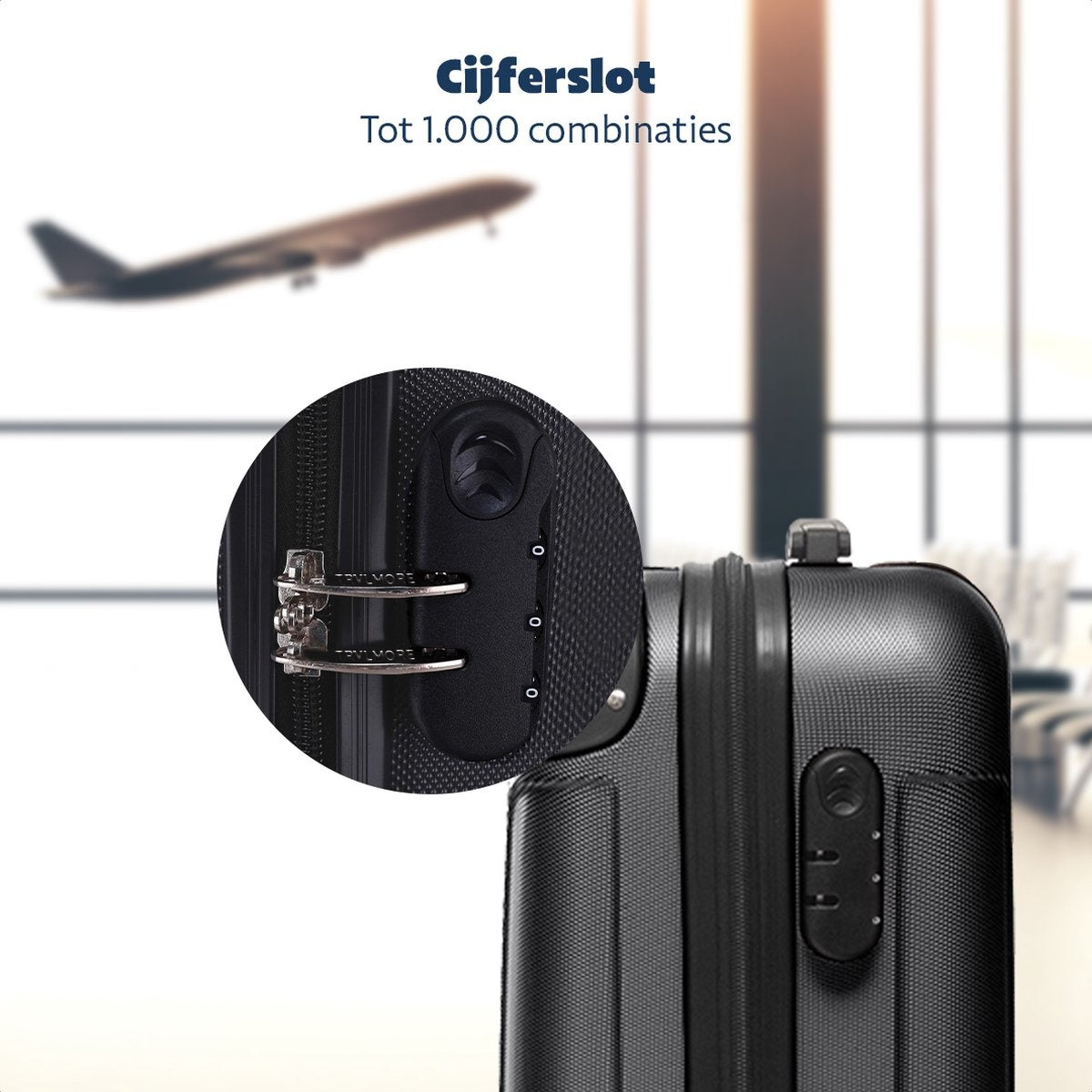 Set de valises TRVLMORE - 3 pièces - 38L + 70L + 110L - Noir