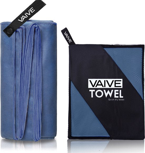 VAIVE Serviette microfibre - Serviette de plage 100x200 - Serviette de bain - Serviette de voyage Séchage rapide - Bleu