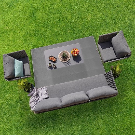 LifeGoods Tapis d'extérieur - 120x180CM - Tapis de jardin - Sac de transport inclus - Gris
