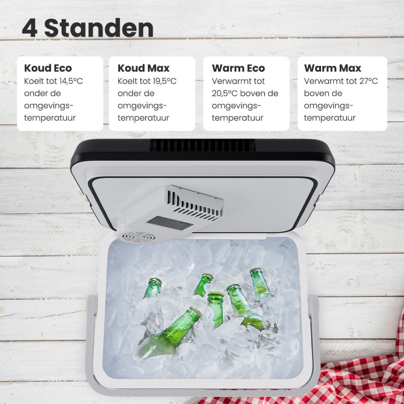 Glacière électrique Auronic 25 litres - Refroidissement et chauffage jusqu'à 65 °C - 12 V et 240 V - 44 x 32 x 44,7 cm - Noir