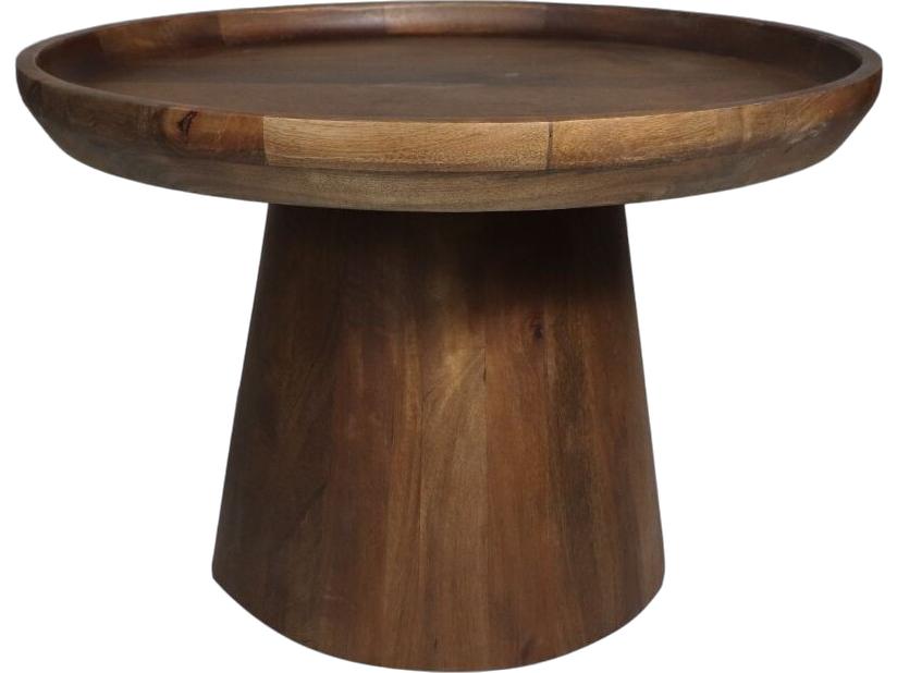Table d'appoint Boox Drum - Bois de manguier - Marron mat - 60 x 60 x 40 cm