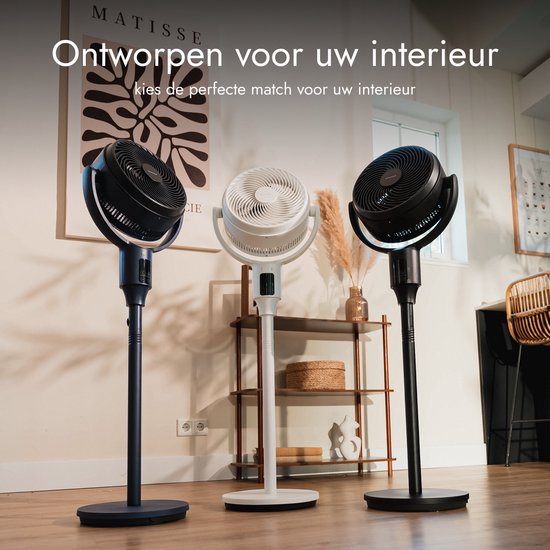 Ventilateur Bloomfold Breeze - 108 cm - Bleu nuit - Commande tactile - Oscillation 3D - Minuterie - 9 vitesses