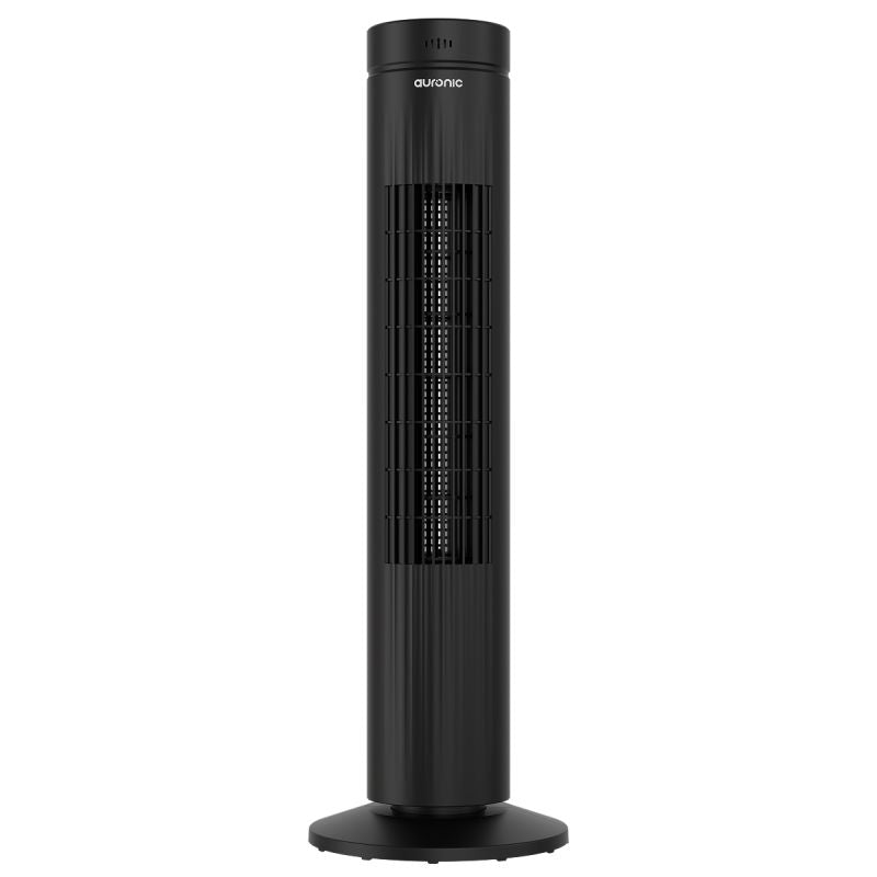 Ventilateur colonne Auronic - 76 cm - Oscillation à 60° - 35 W - 3 vitesses - Avec télécommande - Écran tactile numérique - Noir