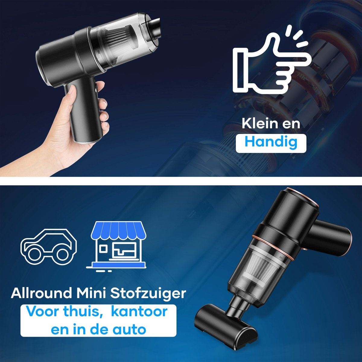 MATTI® - Aspirateur de voiture - Aspirateur à main - Mini aspirateur - Aspirateur de voiture - Fonction soufflage incluse