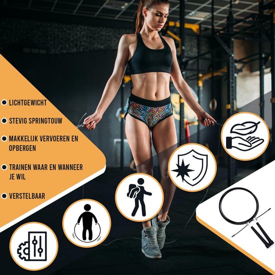 FitBoostR Corde à sauter réglable pour adultes - Corde à sauter professionnelle pour le fitness, la boxe et le CrossFit - 3 mètres