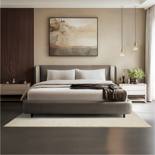 tectake® Tapis à poils courts -140 x 200 cm - Beige - Tapis pour le salon, la chambre à coucher, la salle à manger - Facile d'entretien et lavable - Sous-couche antidérapante - Antiallergique - Diverses tailles et couleurs