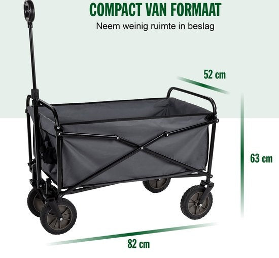 Camp Active - Wagon pliable - Facilement pliable - Stockage compact - Noir