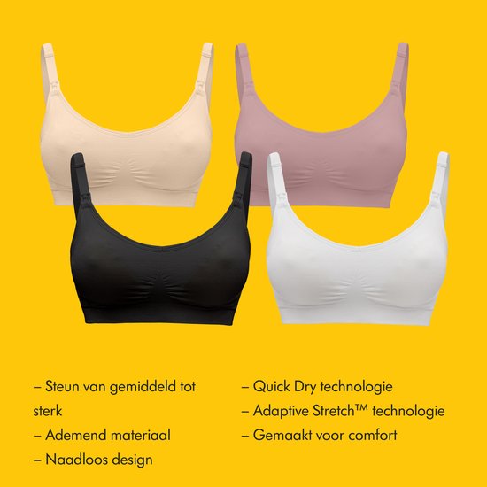 Soutien-gorge Medela Keep Cool Ultra - Soutien-gorge d'allaitement sans coutures - Soutien-gorge de grossesse avec 6 zones respirantes - Tissu Soft Touch – Confortable et offrant un bon maintien - Noir - Taille M