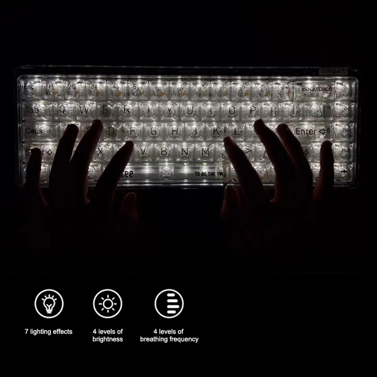 Clavier mécanique Lofree OE907 65 % transparent - QWERTY Bluetooth 5.1 - 30,6 x 14,4 x 4,3 cm