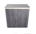 Panier à linge en bambou Juskys - 150 litres - 3 compartiments - gris - avec couvercle