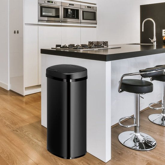 Poubelle automatique / Poubelle / Poubelle à détecteur - 70 litres - Noir - Rectangle