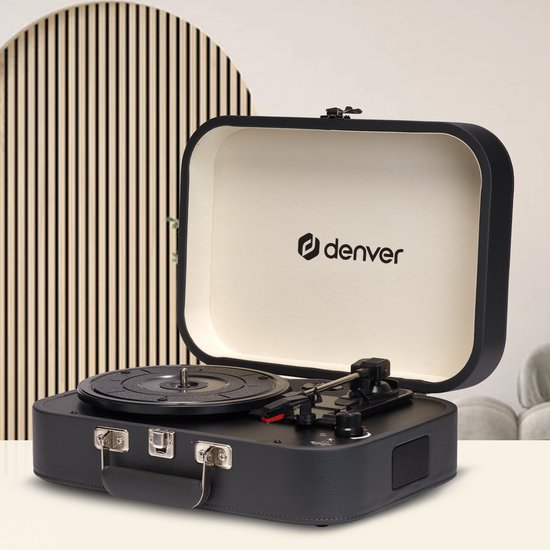 Denver Record Player - Haut-parleurs et amplificateur intégrés - Logiciel PC inclus - Auto-stop - Retro - VPL130