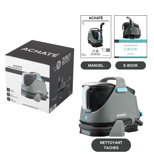 Nettoyeur de Taches Multi-surfaces - ACHATÉ – Aspirateur Injecteur/Extracteur - Tapis, Matelas, Canapés, Sols – Gris/Bleu/Noir
