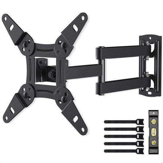 Support TV - Auronic - Support mural pour TV - pivotant et inclinable - 13 à 42 pouces - 20kg max - Noir