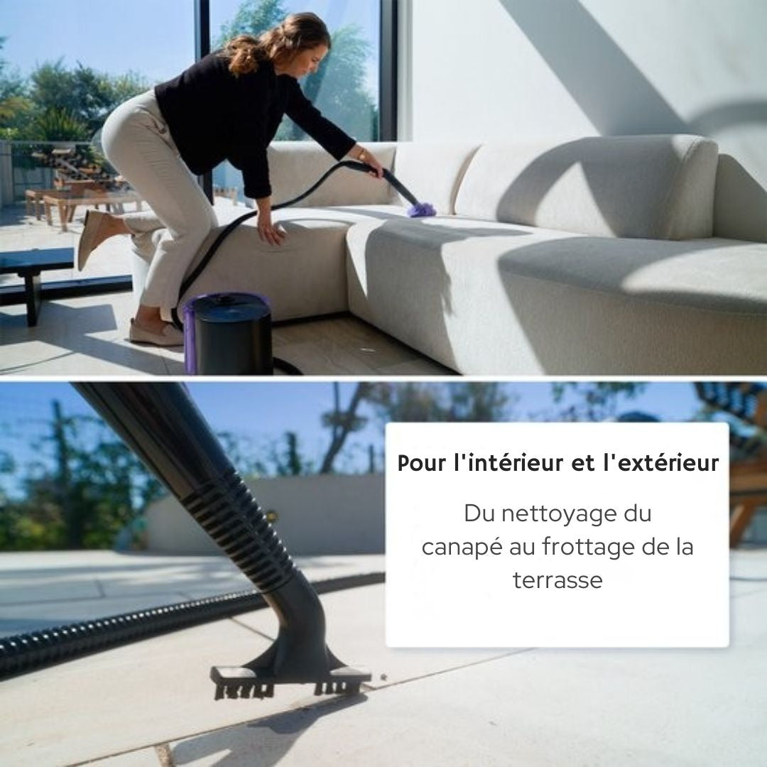 Nettoyeur de tapis et de taches Motionflow - 1500W 1.5L réservoir d'eau - vapeur à main - nettoyage en profondeur des sols, canapés, salles de bain et tapis - violet