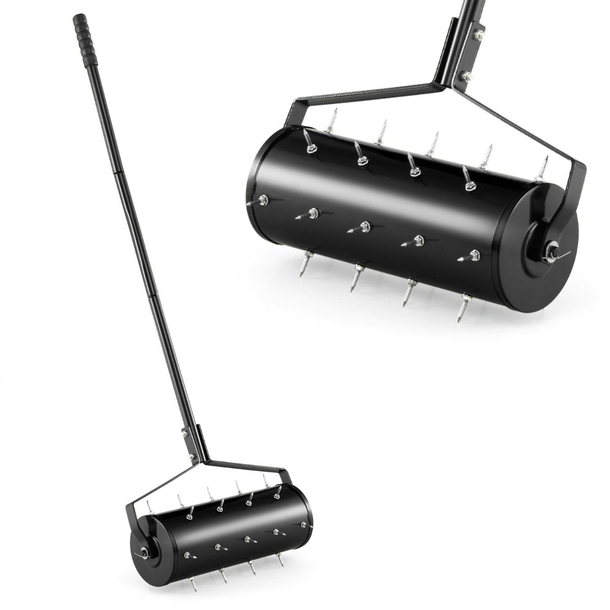 Coast Manual Lawn Aerator 44 x 128 cm - Black - Scarificateur à rouleau avec pointes et tambour remplissable