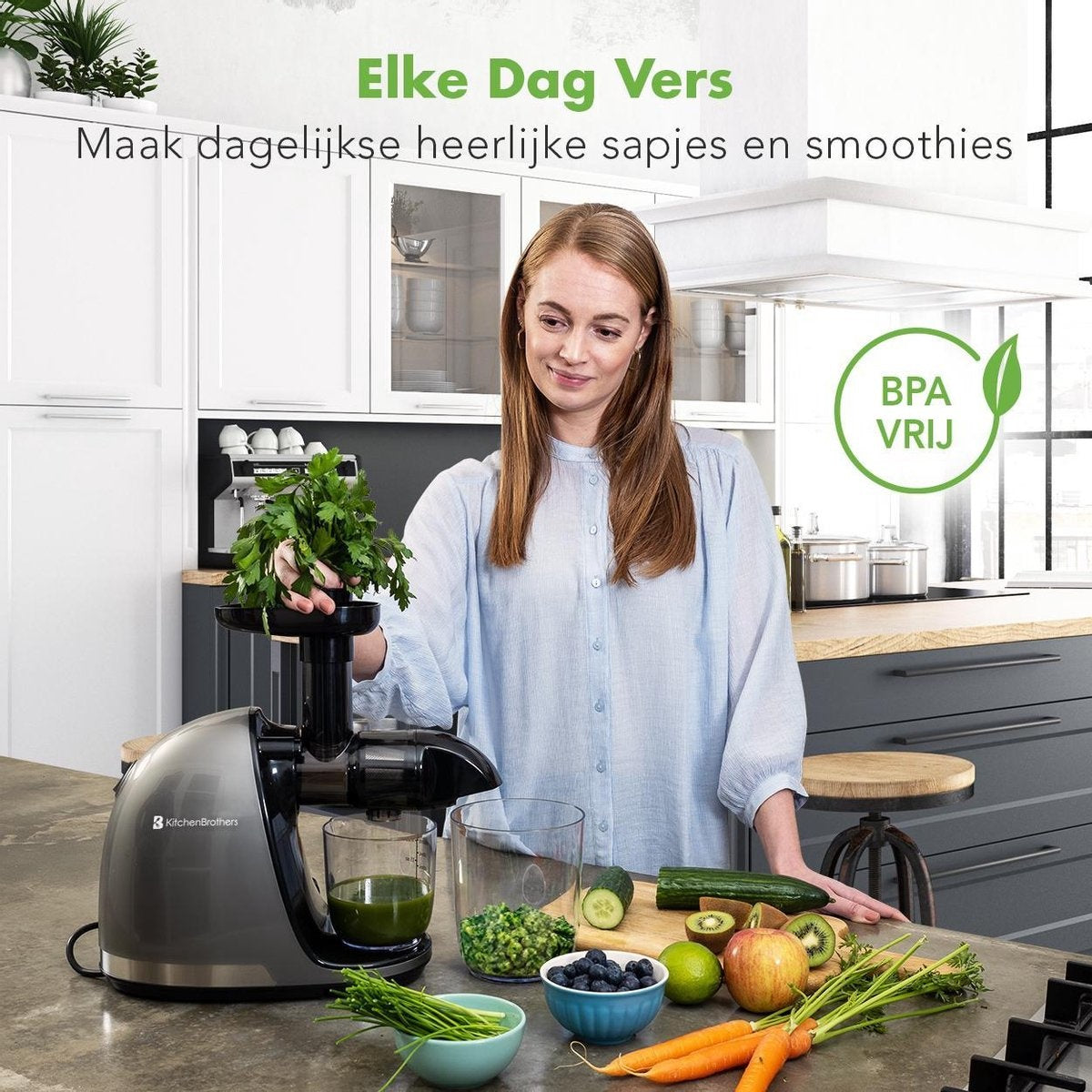 Presse-agrumes KitchenBrothers - 700ml - Gris