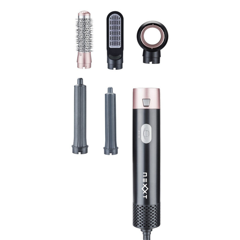 Nexxt Airstyler 5-en-1 - Brosse sèche-cheveux - Cordon pivotant - Or rose