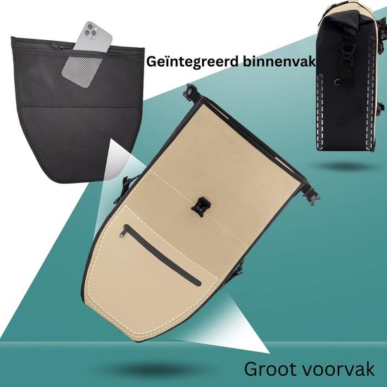 DailySupplies® Sacoche de vélo simple - Sacoches de vélo imperméables pour porte-bagages - Sac de transport avec bandoulière et poignée