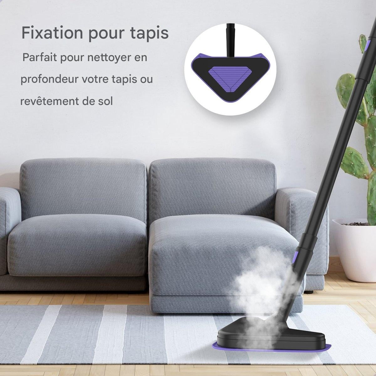 Nettoyeur vapeur - Motionflow - 16 en 1 - Balai vapeur - Nettoyage en profondeur multi surface - Noir