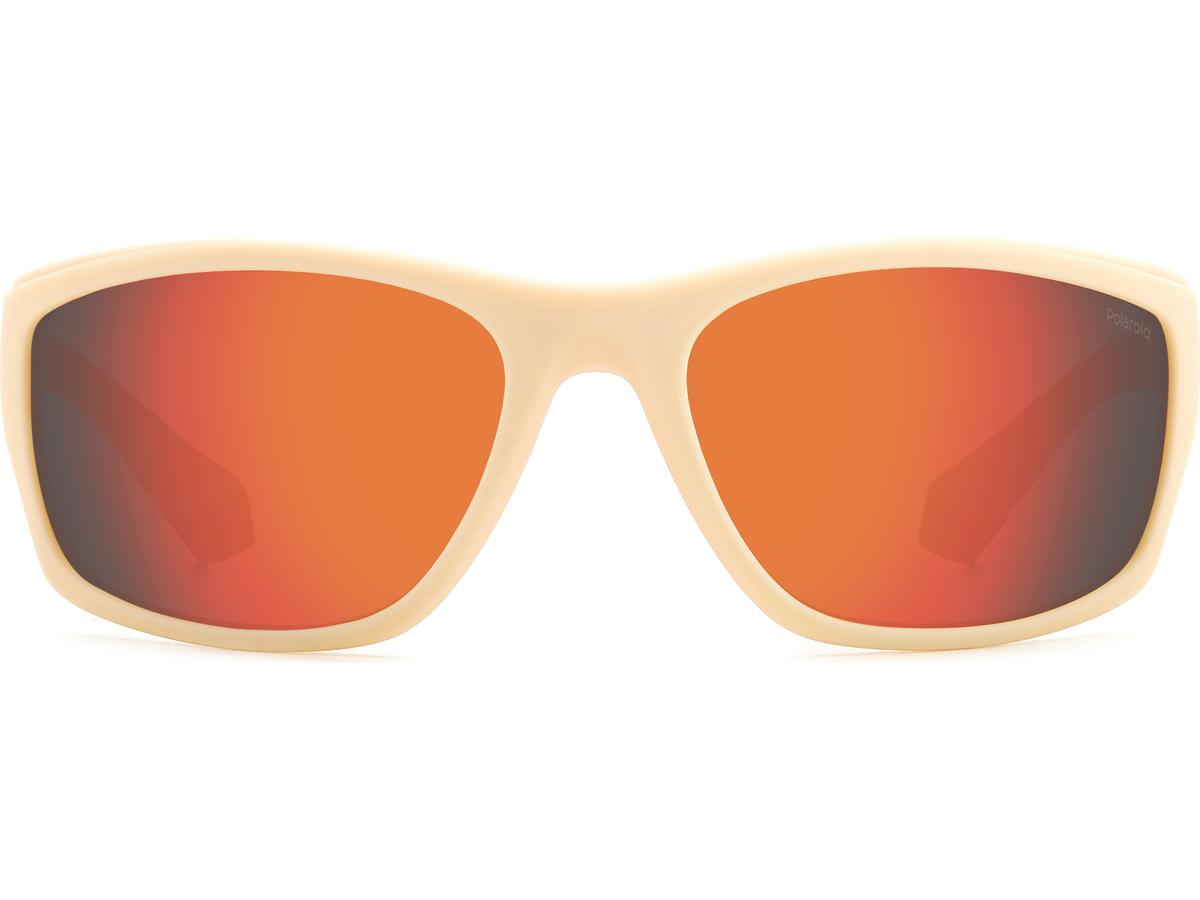 Lunettes de soleil Polaroid - Plastique - Homme - Blanc-orange - 65 x 17 x 125 mm