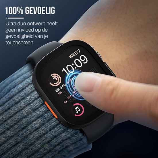 Coque adaptée à l'Apple Watch Ultra - 49 mm Screen Protector - Podec Full Cover Hard Case - Black - 2 Pieces