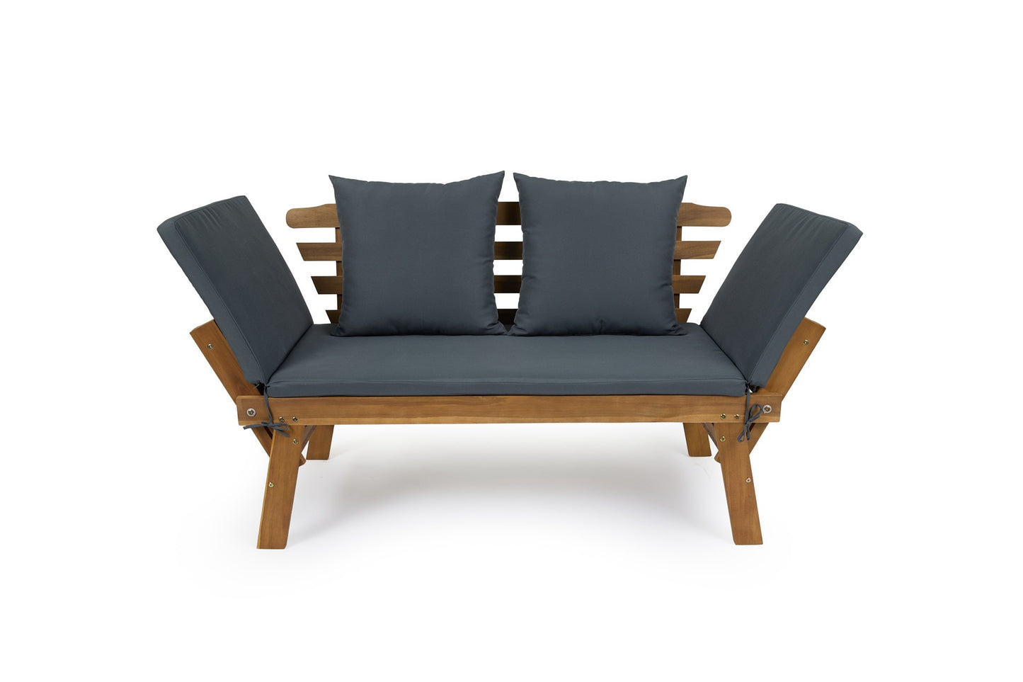Lifa Garden Banc de jardin avec fonction allongée - Coussins inclus - 2 personnes - Max. 220 kg - 130 x 68 x 78 cm - Anthracite
