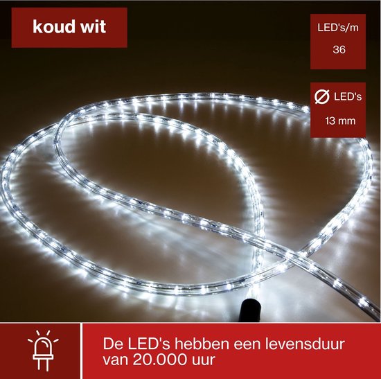 HQ-Power Flexible LED sur enrouleur, 6500 °K, 2850 lm, idéal pour l'éclairage des chantiers, cages d'escaliers, cages d'ascenseurs, etc., utilisable à l'intérieur et à l'extérieur, 30 m, blanc froid