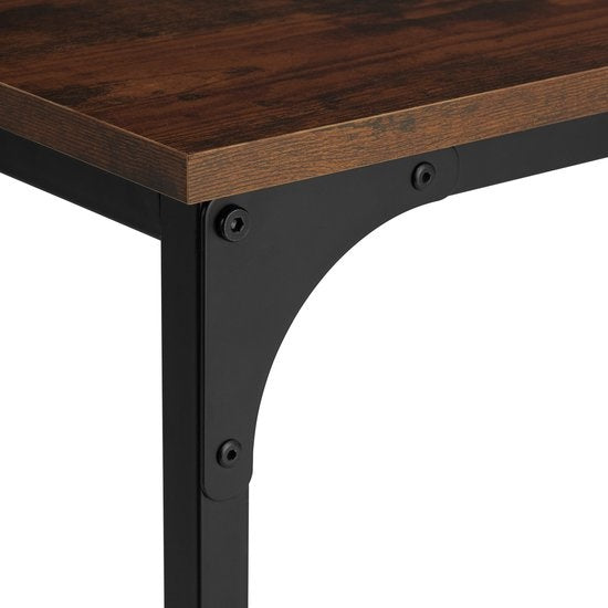 tectake® - Table d'appoint Erie - industrielle - brun foncé - 40x30x63 cm - 404455