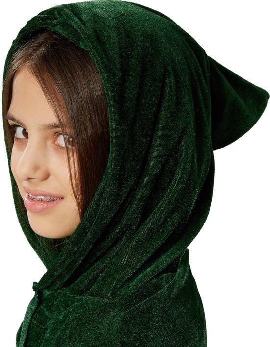 dressforfun - Mystic cape en velours vert 116 cm - déguisement costume halloween déguisement fête déguisement carnaval déguisement fête déguisement carnaval - 301850