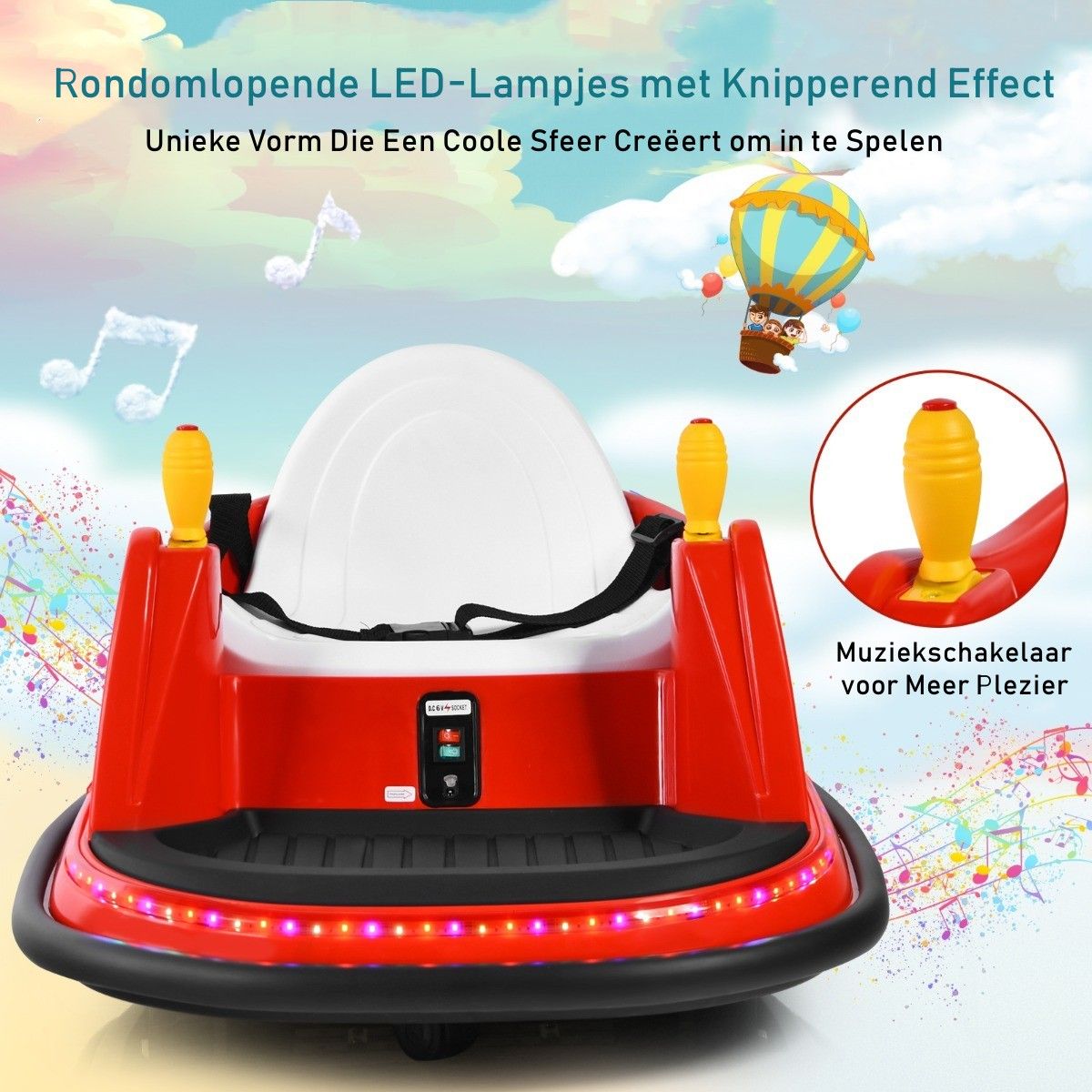 Coast Children's Botswagon 6V Red 57 x 75 x 42 cm - Botswagon électrique avec lumières clignotantes et musique