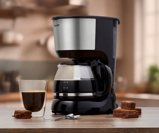 Tomado TCM1201S - Machine à café - Café filtre - 10 tasses - Noir/inox