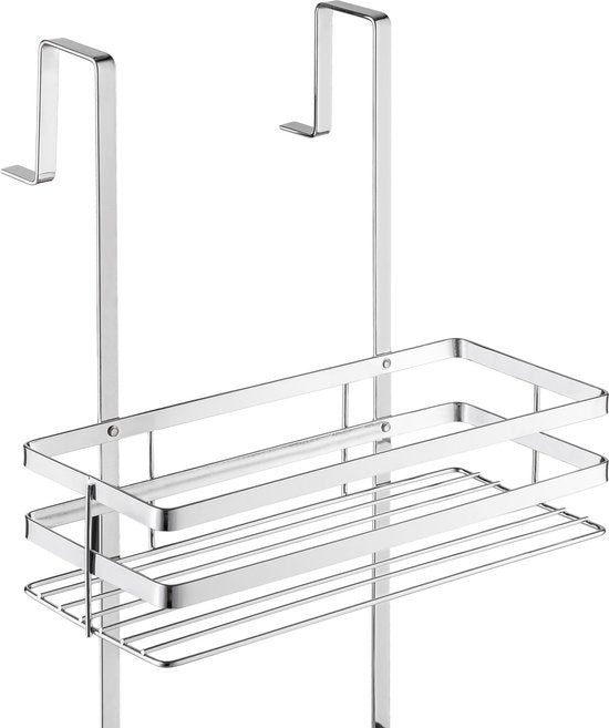 Tectake® - support de douche en acier inoxydable avec 3 paniers, suspension sans vis - 400714