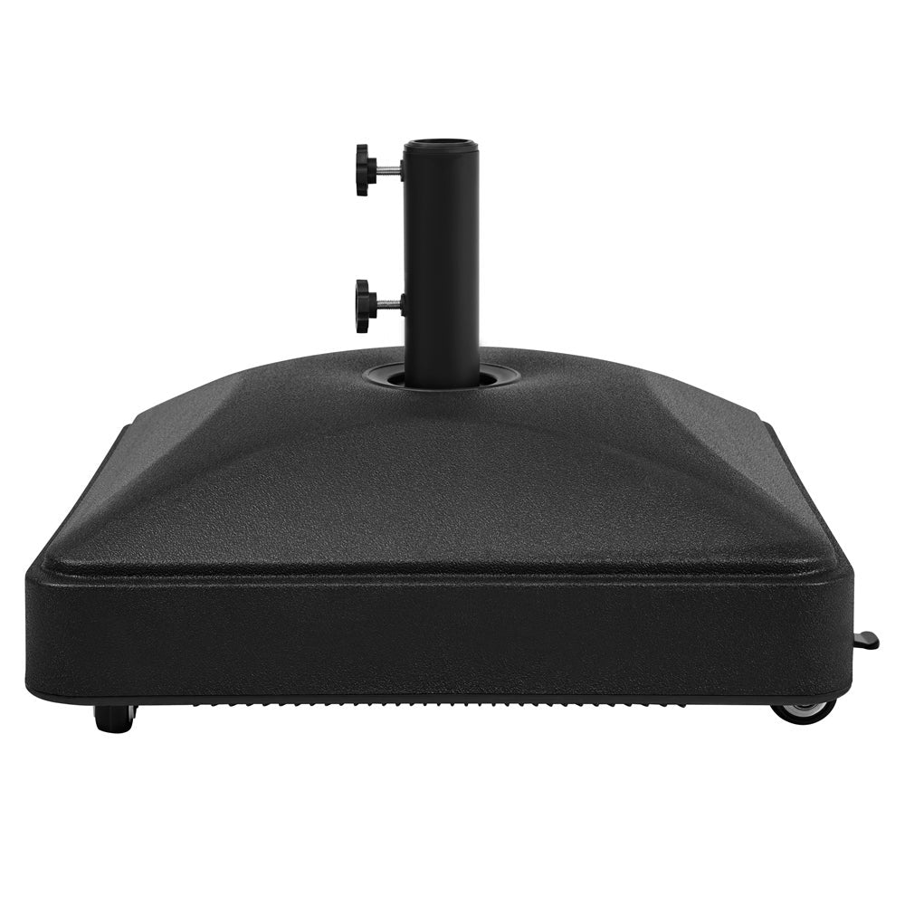 Pied de parasol Yaheetech - Remplissable 37 L - 4 roues - 2 roues verrouillables - Noir