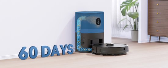 Imou RV1 Pro Max - Aspirateur robot avec station de recharge et fonction balayage - Entrée ultra rapide grâce au capteur LIDAR - Plan de stockage sur 3 étages - Vidange automatique - Puissance d'aspiration de 6000 Pa - Nettoyage continu pendant 180 minute