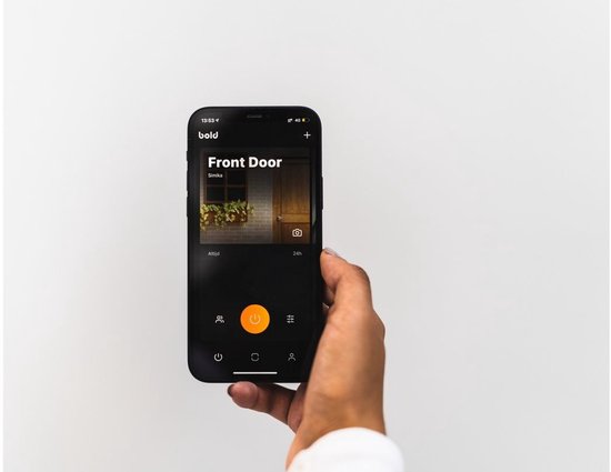 Cylindre Bold - Cylindre de serrure de porte Bold Slim Line avec Bluetooth - SX-33 - acier inoxydable - Argent.