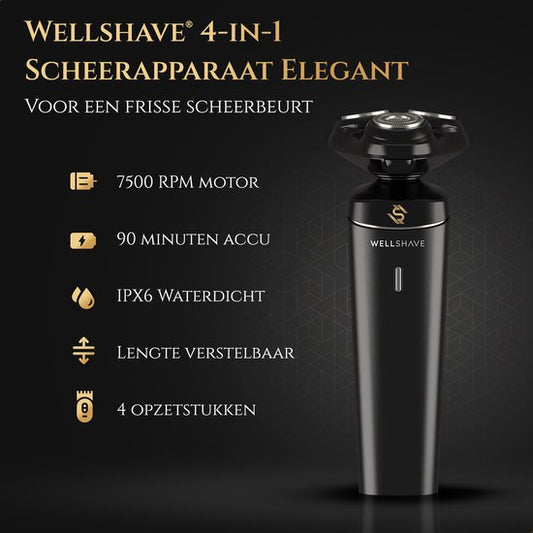 Wellshave 4 in 1 Shaver Men - With Trimmer & Nose Trimmer - Electric Shaver- Wet and dry - Shavers - Shaving - Beard trimmer