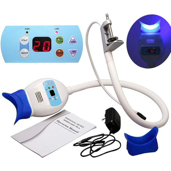 Lampe de blanchiment dentaire LED Aries Outlets pour blanchiment professionnel – Accélérateur à lumière froide – Col de cygne réglable – Blanche