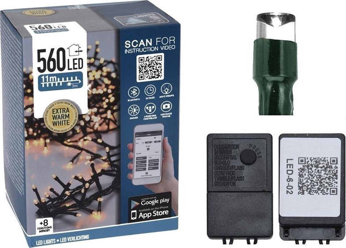 Lumières LED de noël - Nampook - Avec contrôle sur l'Application - 11 mètres - 560 led