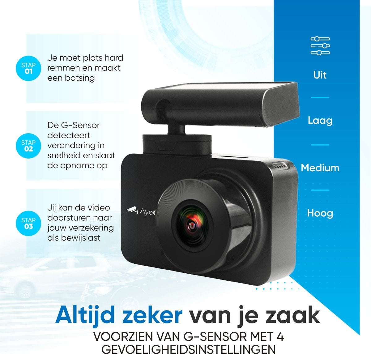 AyeCam Dashcam Pro Max - FULL HD & Nachtvisie – G-Sensor - Incl 32GB SD - Dashcam voor Auto - Met App