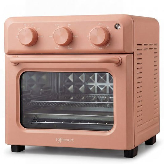 Safecourt Four Airfyer 6-en-1 - 100% sans PFAS - 6 programmes - 80 à 230 degrés - Airfryer, cuire, rôtir, toaster, griller & réchauffer - Rose