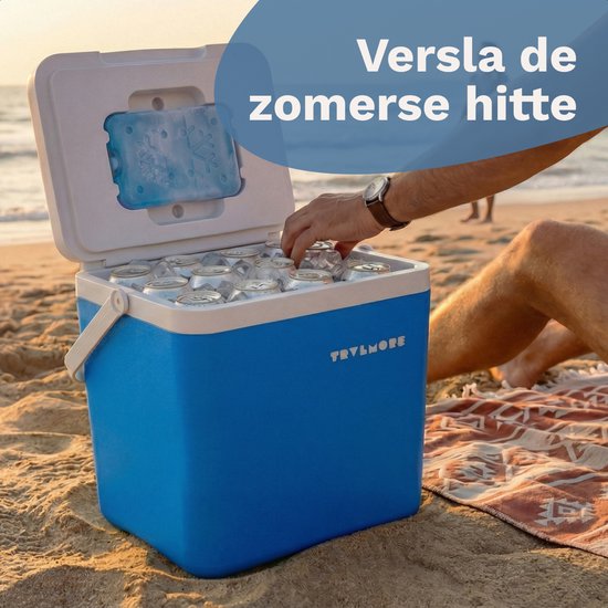 TRVLMORE Cool Box 14L - 47 heures de réfrigération - Frigobox - Elément réfrigérant inclus - Cool Box Small - Bleu