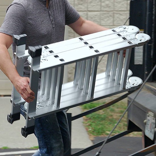 Hammersmith SuperLadder - L'échelle universelle - échelle multifonctionnelle en aluminium aéronautique - jusqu'à 3,4 m - 12 échelons - avec pieds antidérapants en caoutchouc