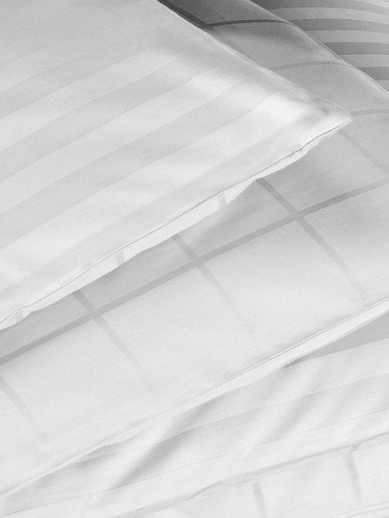 Housse de couette De Witte Lietaer en satin de coton Zygo - Lit jumeaux - 240 x 220 cm - Blanc